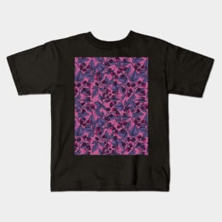 Blackberries on peony pink Kids T-Shirt